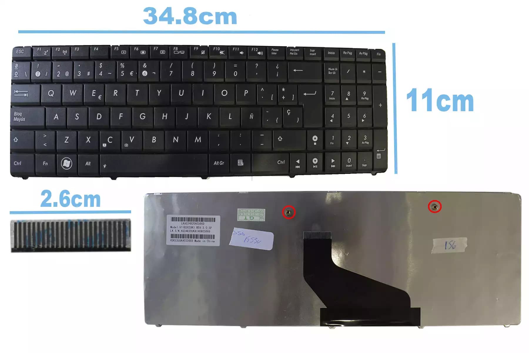 TECLADO ASUS K53U SP — imagen 1