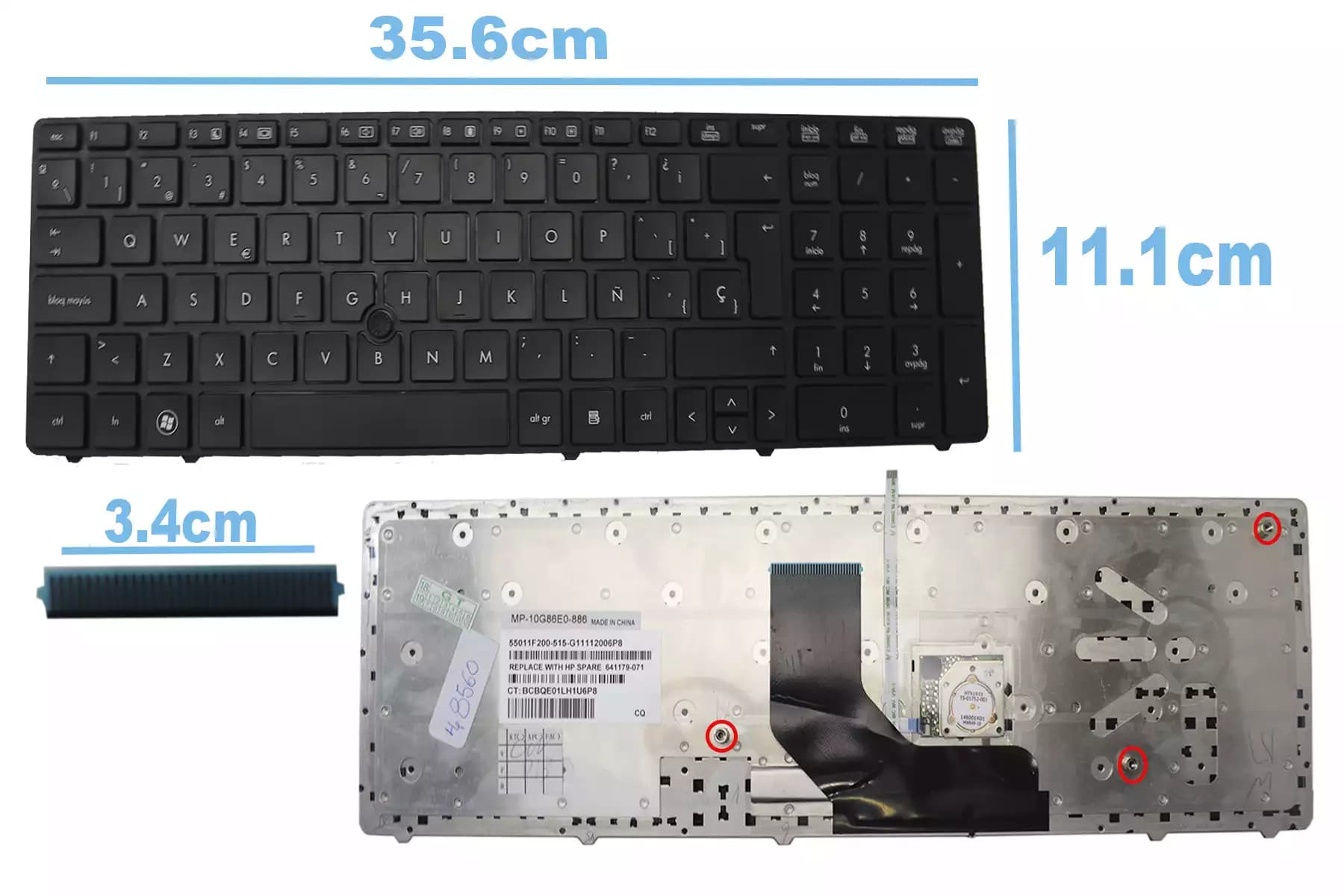 TECLADO HP 8560 CON POINTER SP — imagen 1