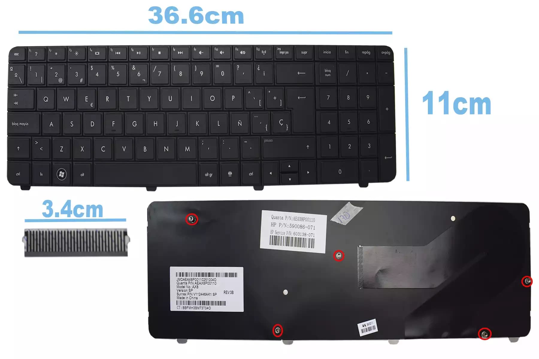 TECLADO HP CQ72 G72 SP — imagen 1