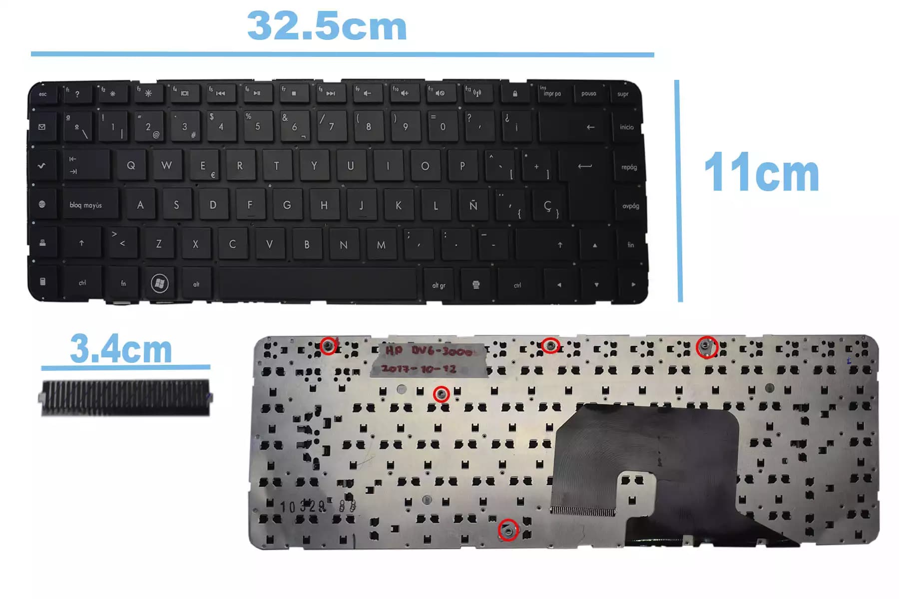 TECLADO HP DV6-3000 SIN FRAME SP — imagen 1