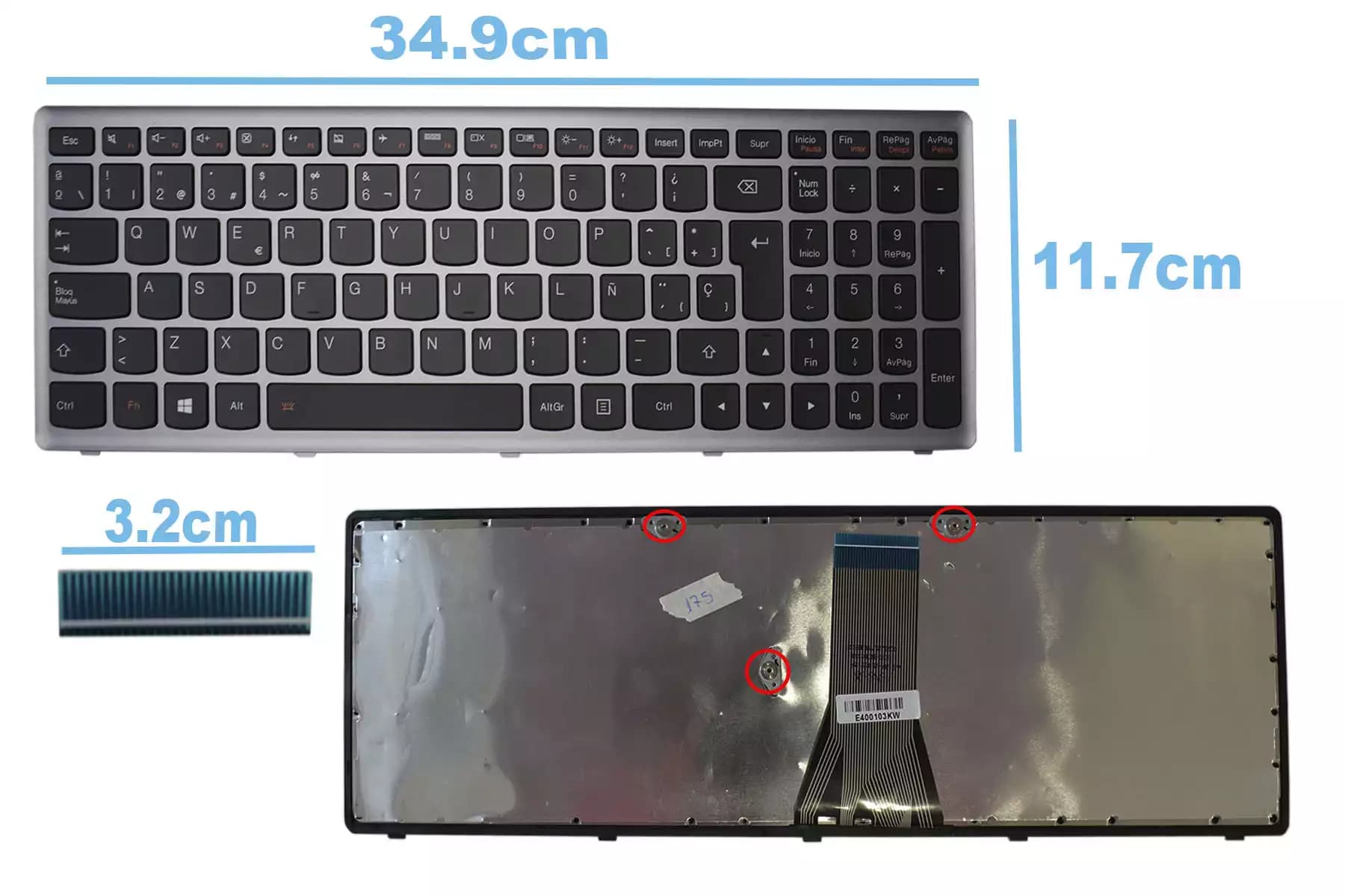 TECLADO Lenovo G500 SILVER SP — imagen 1