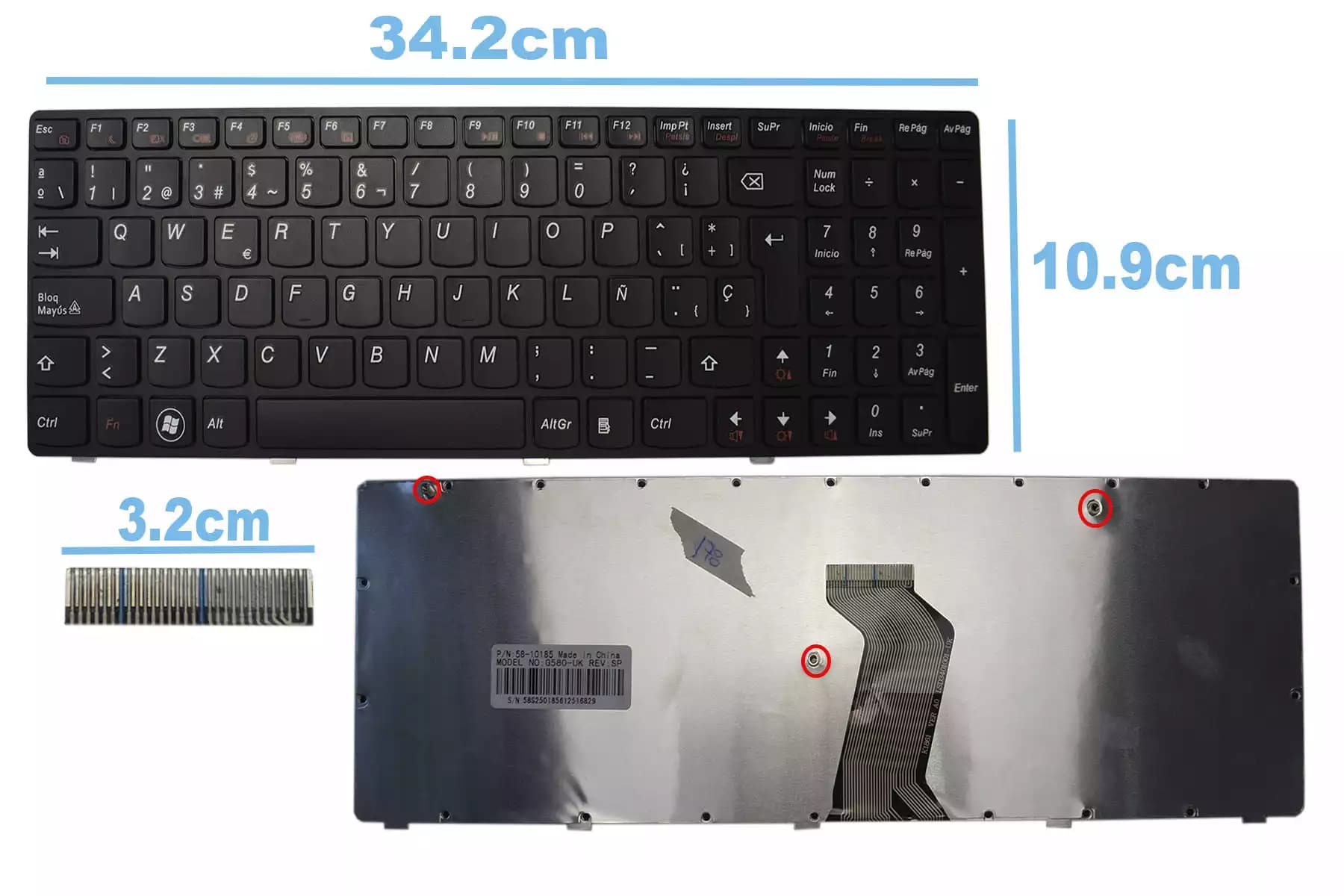 TECLADO LENOVO G580 SP — imagen 1