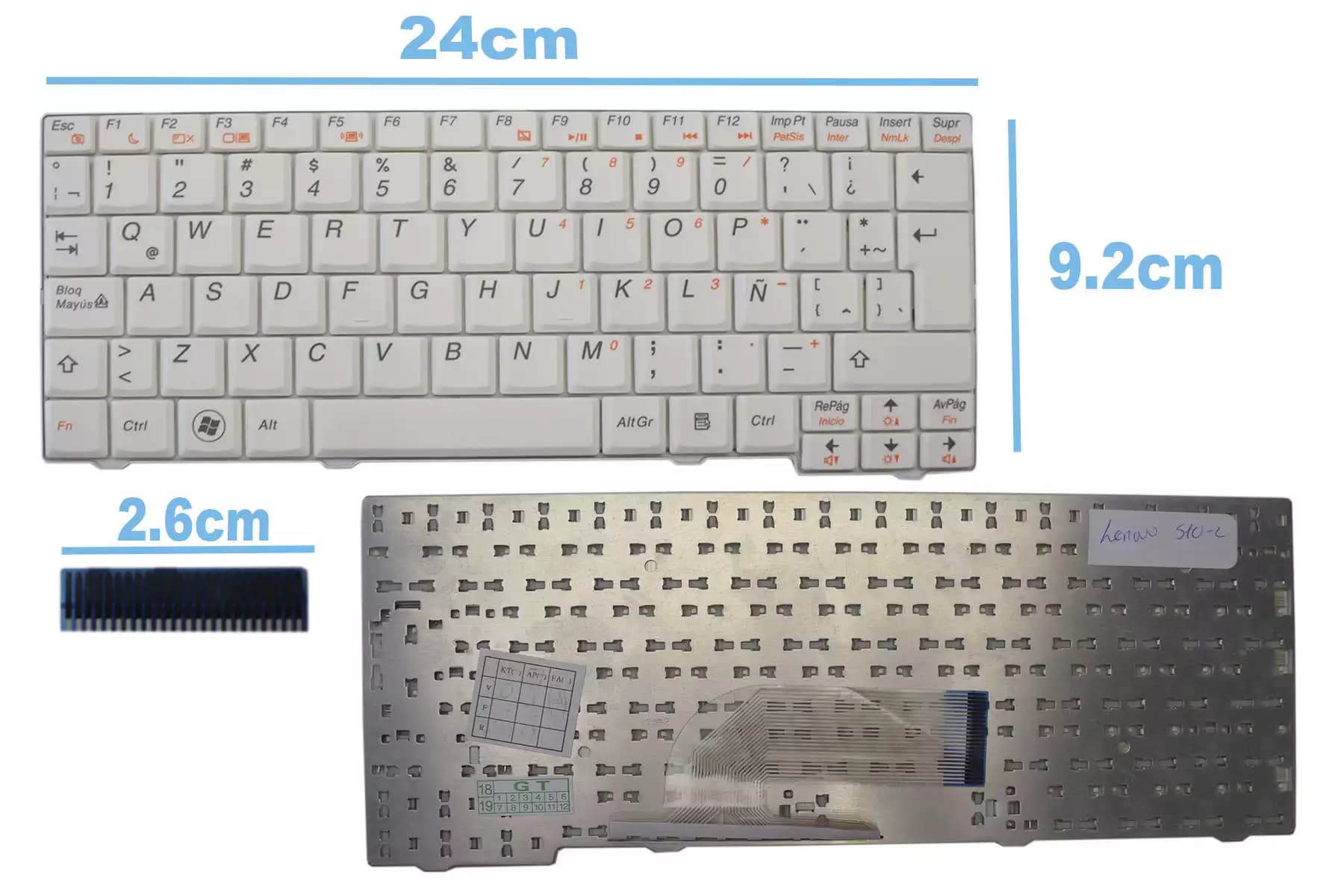 TECLADO LENOVO S10-2 BLANCO SP — imagen 1