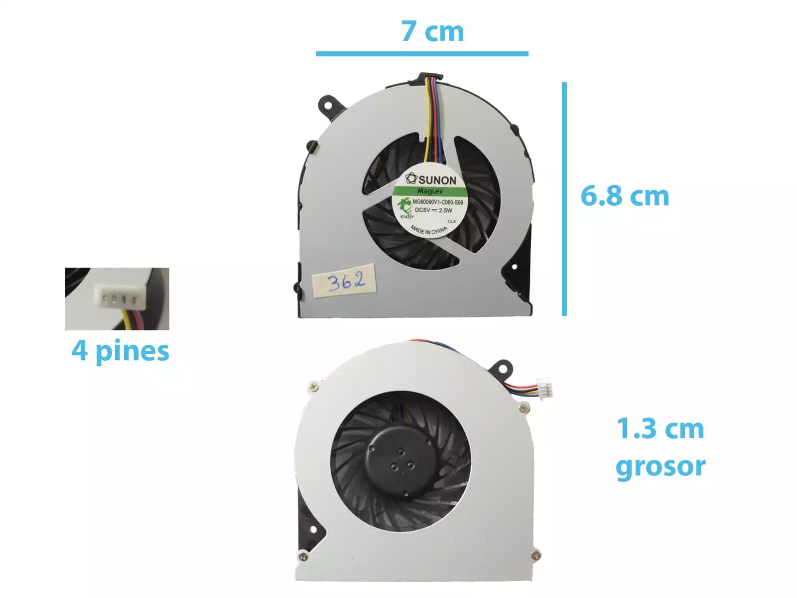 COOLER TOSHIBA C850 C855 C870 C875 L850 L870 L870D (4 LINES) — imagen 1