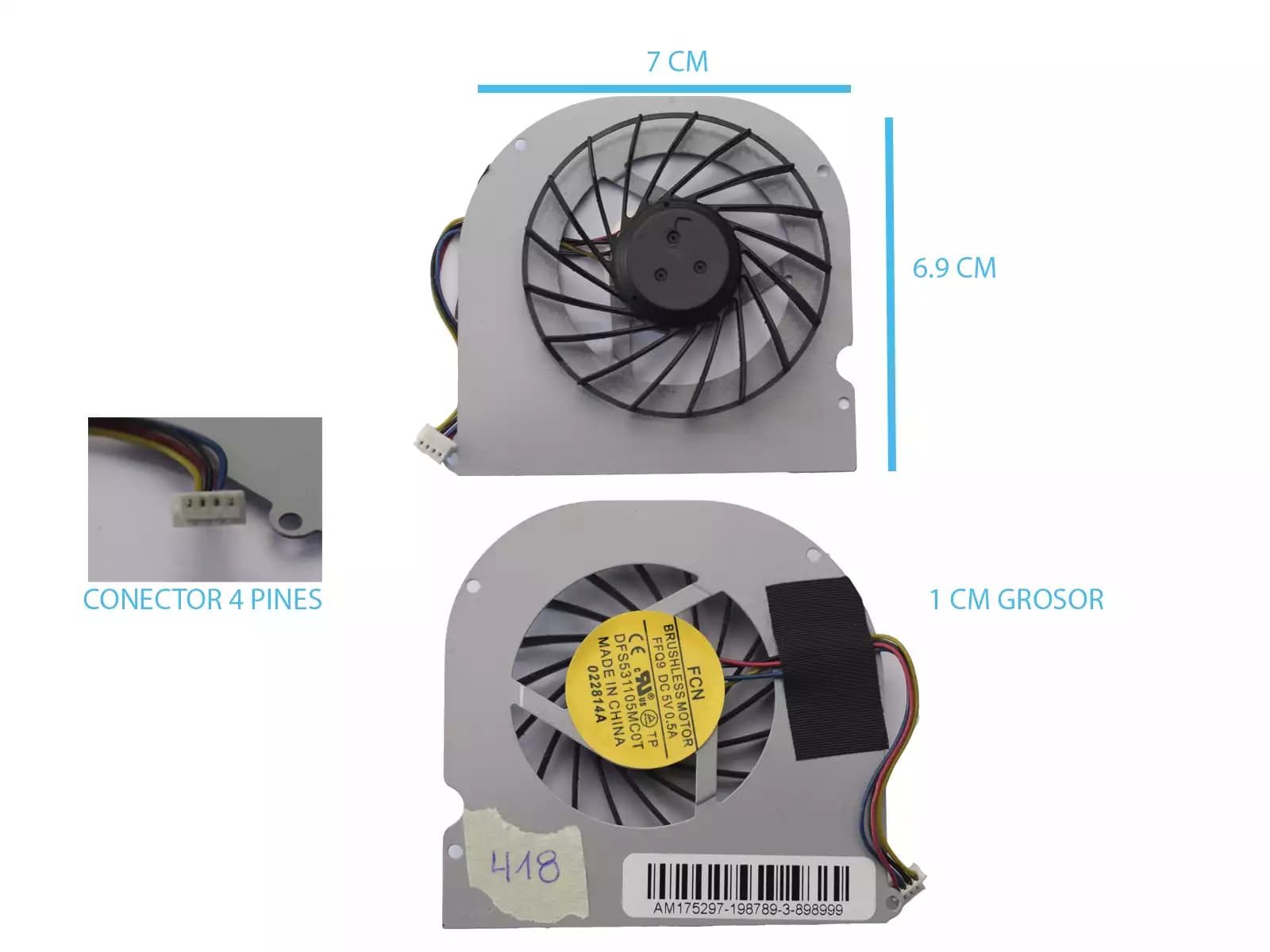 Cooler ASUS F80C F80S F80Q F80L F81S X82 F83 X88 X85S — imagen 1