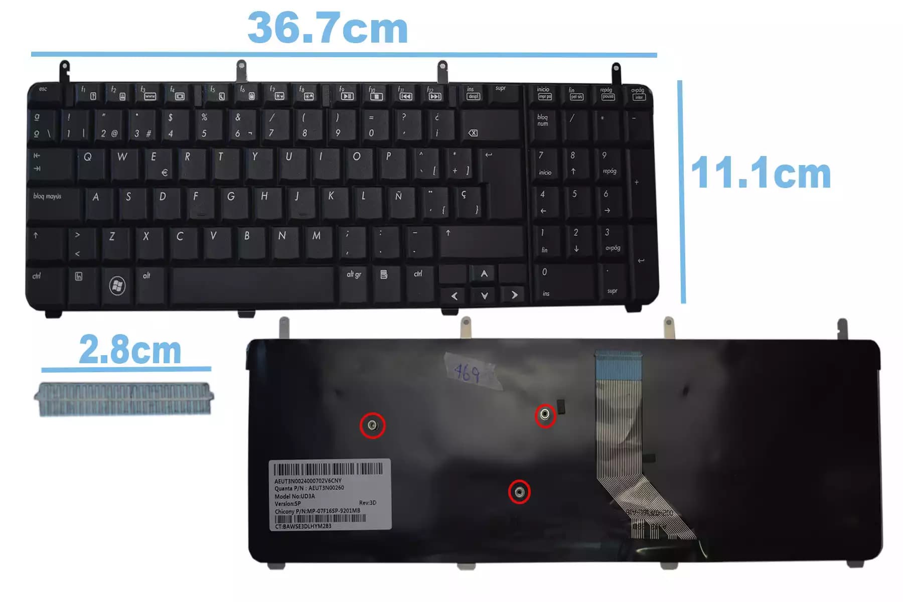 TECLADO HP DV7-2000 SP — imagen 1