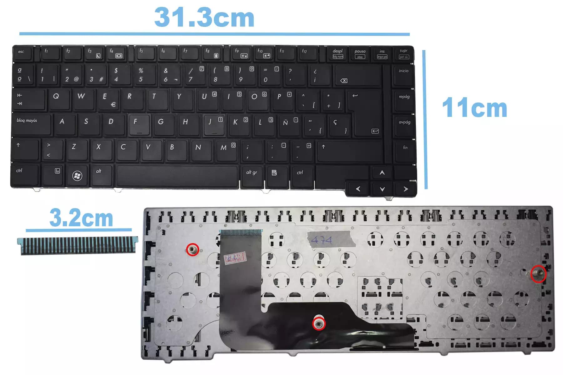 TECLADO HP 6450B 6445B SP — imagen 1