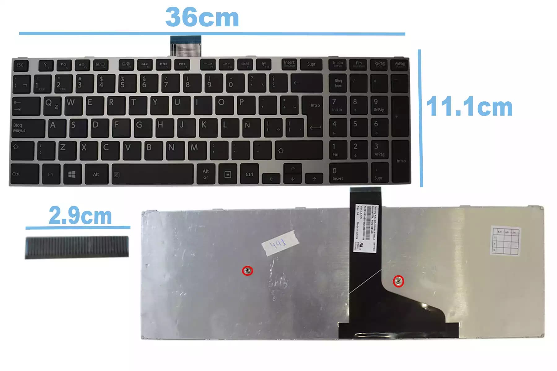 TECLADO TOSHIBA S55 SILVER SP — imagen 1