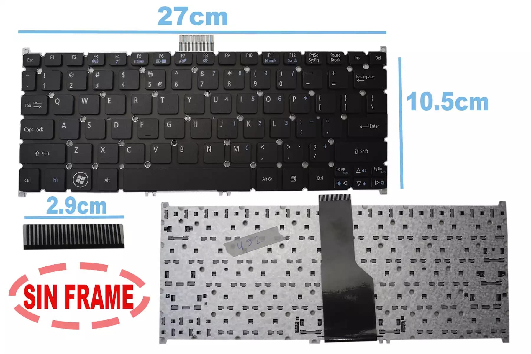 TECLADO ACER S3 SIN FRAME US — imagen 1