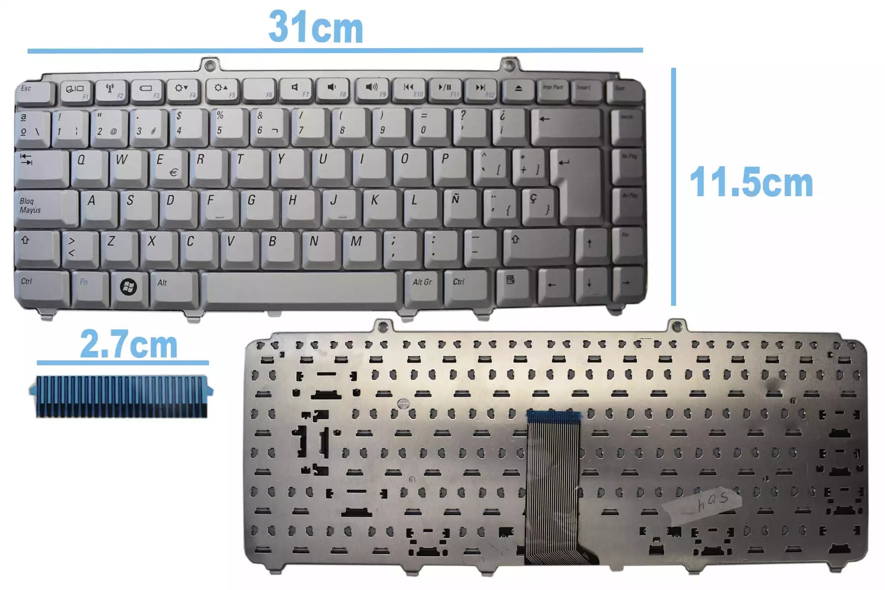 TECLADO DELL 1420 1520 1521 1525 1540 1545 SILVER SP — imagen 1