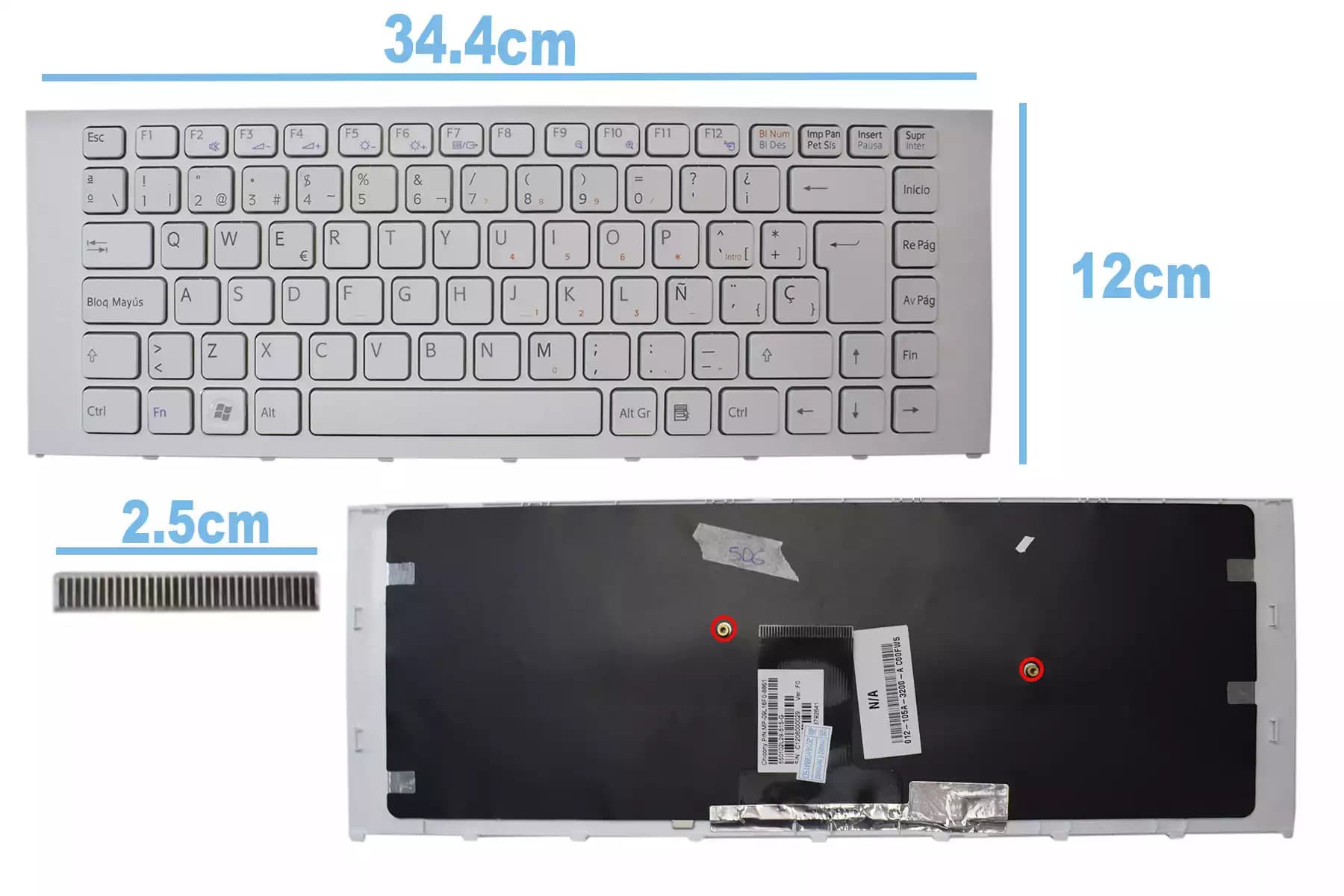 TECLADO SONY VPCEA BLANCO SP — imagen 2