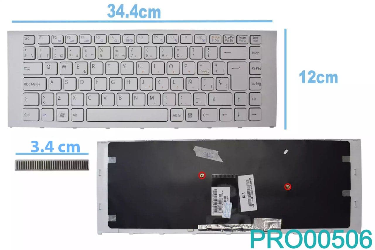 TECLADO SONY VPCEA BLANCO SP — imagen 1