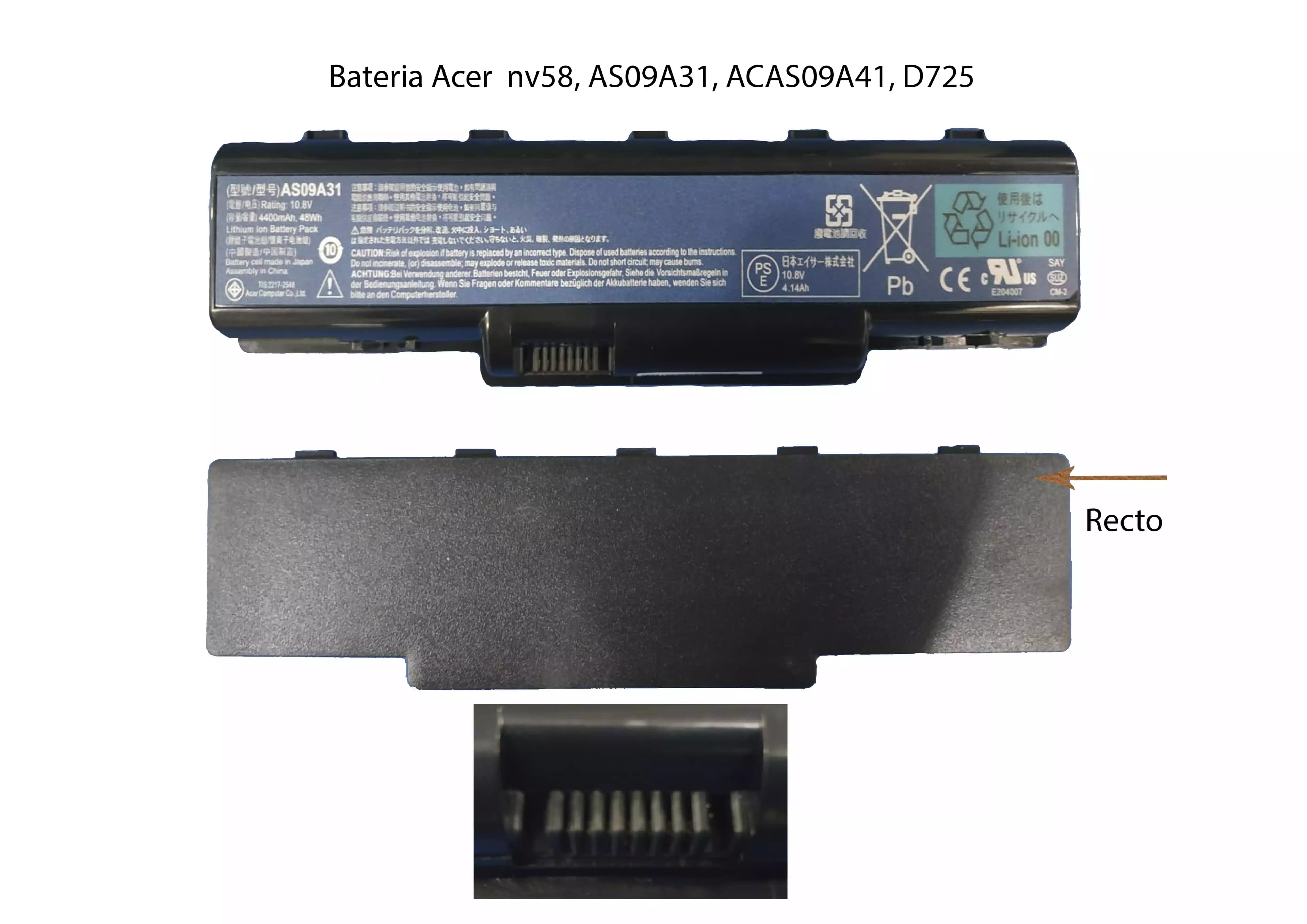BATERIA ACER NV58, AS09A31, ACAS09A41, D725, AS09A71 *HC* — imagen 1