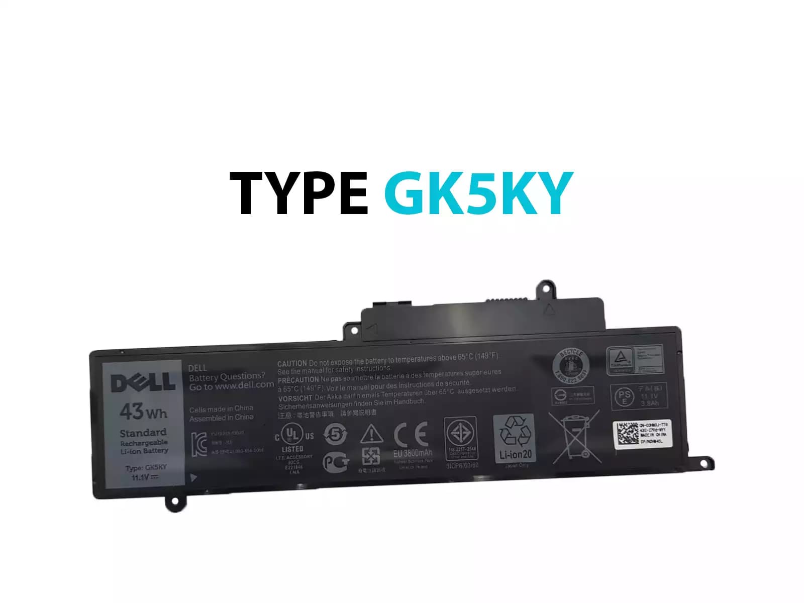 BATERIA DELL 13-7000 SERIES TYPE GK5KY 43Wh INTERNA *ORIGINAL* — imagen 1