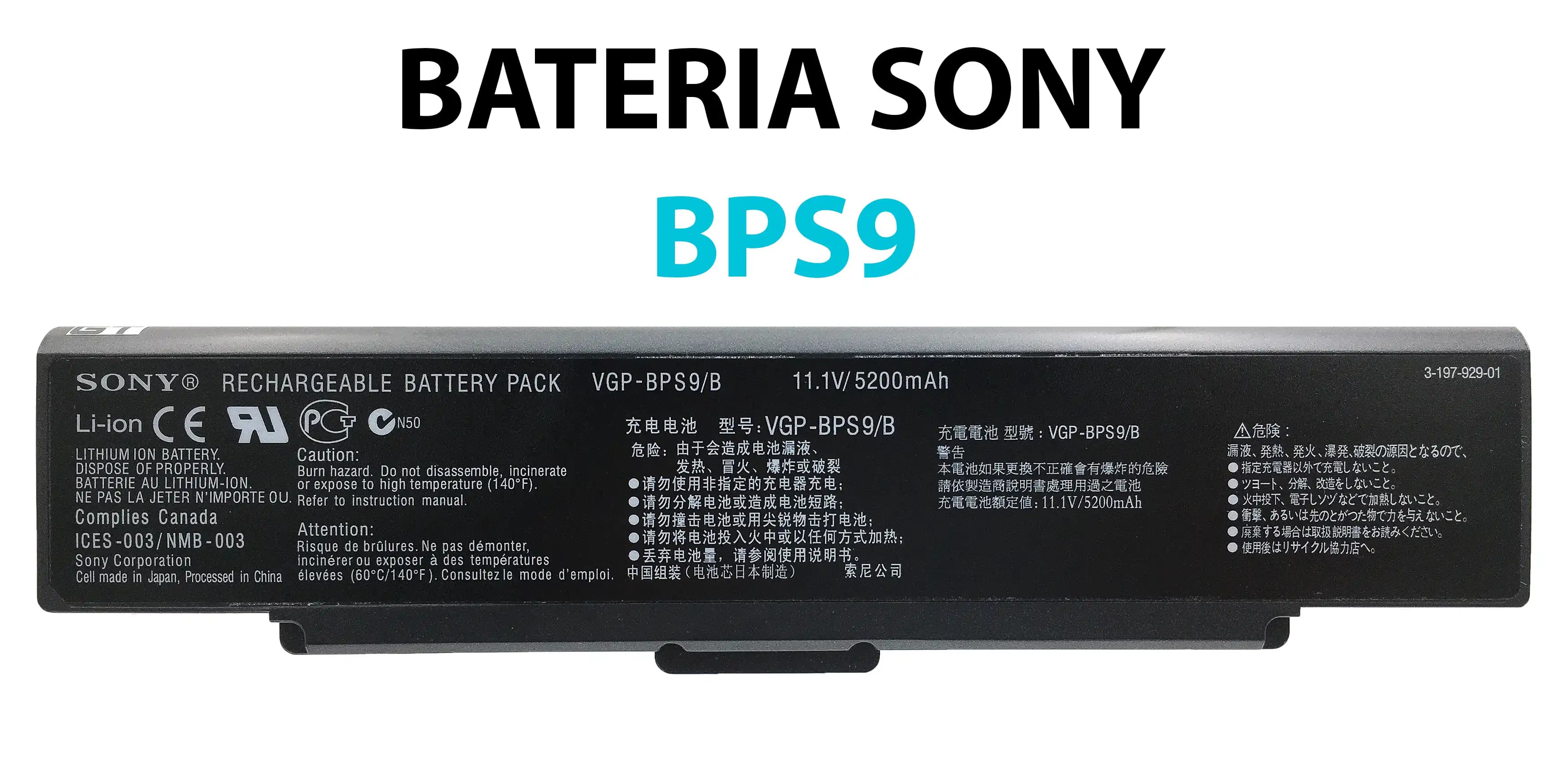 BATERIA SONY VPG-BPS9 *HC* — imagen 1