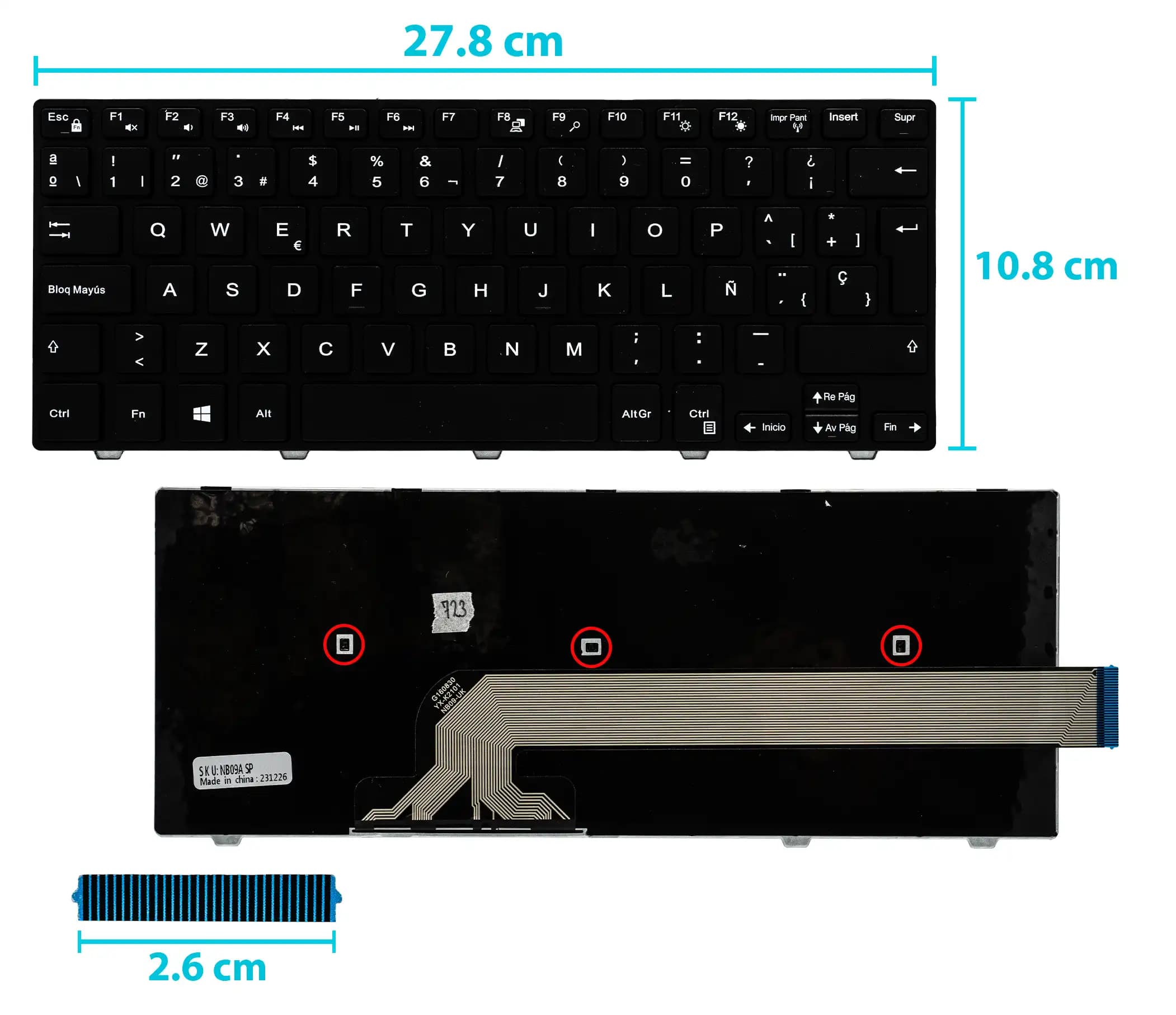 Teclado Dell inspiron 14-3000 SP — imagen 1