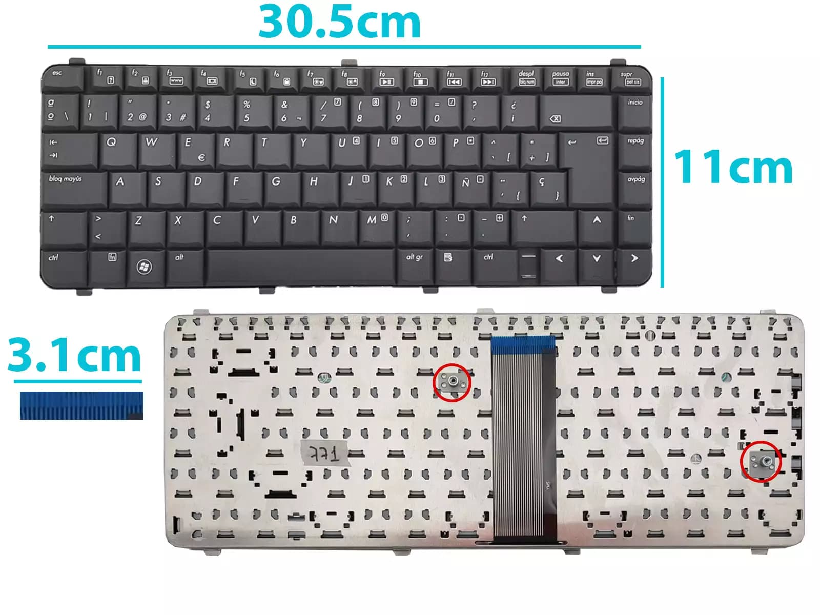TECLADO HP COMPAQ 610 6520S CQ510 SP — imagen 1
