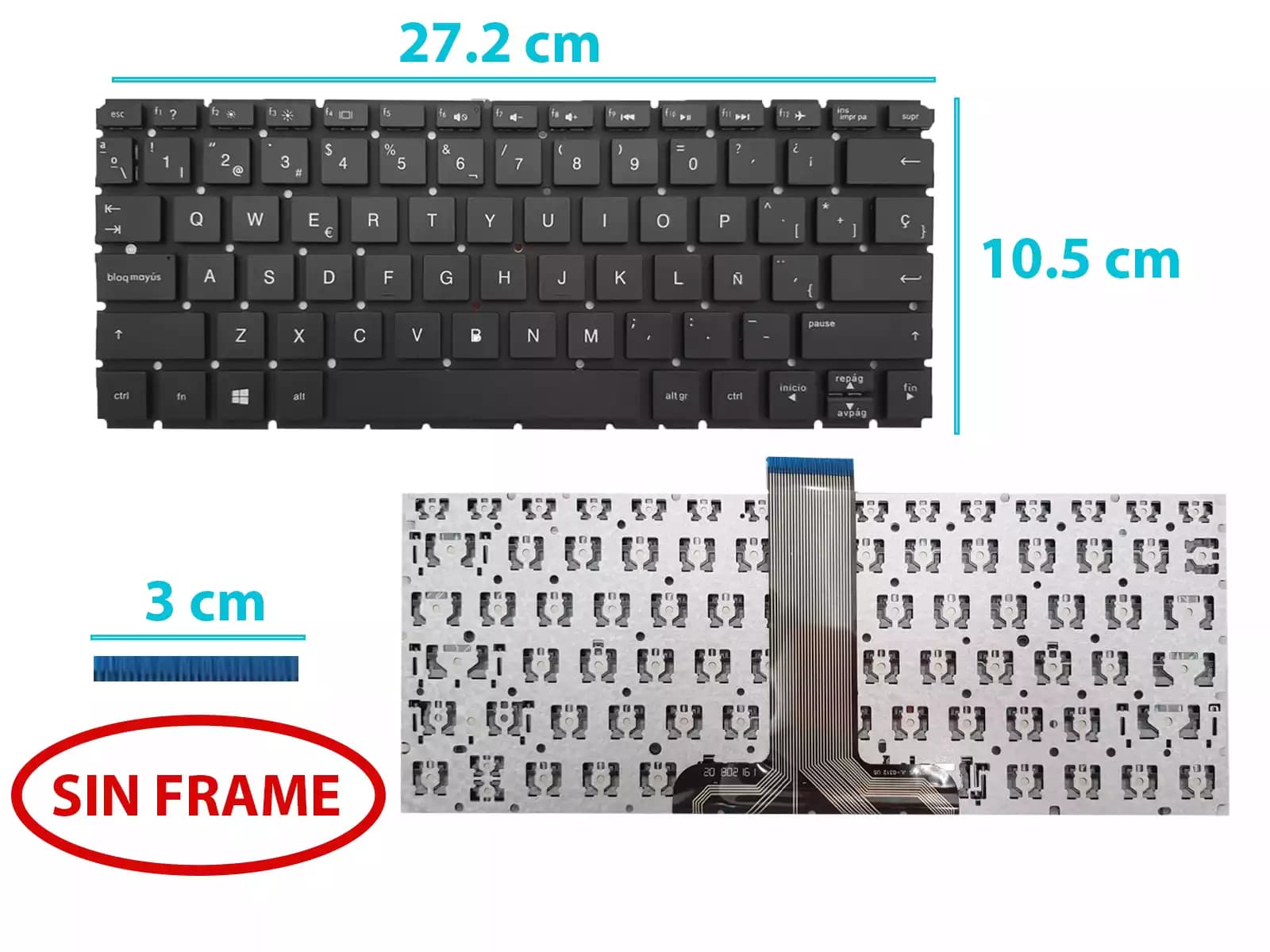 TECLADO HP X360 SIN FRAME SP — imagen 1