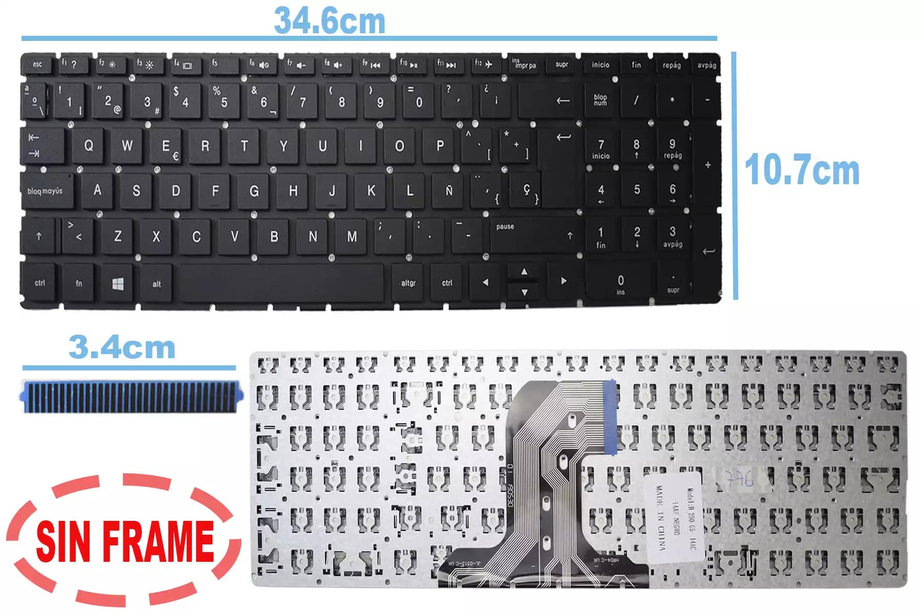 TECLADO HP 15-AC V151802AK1 15-AY SIN FRAME SP — imagen 1