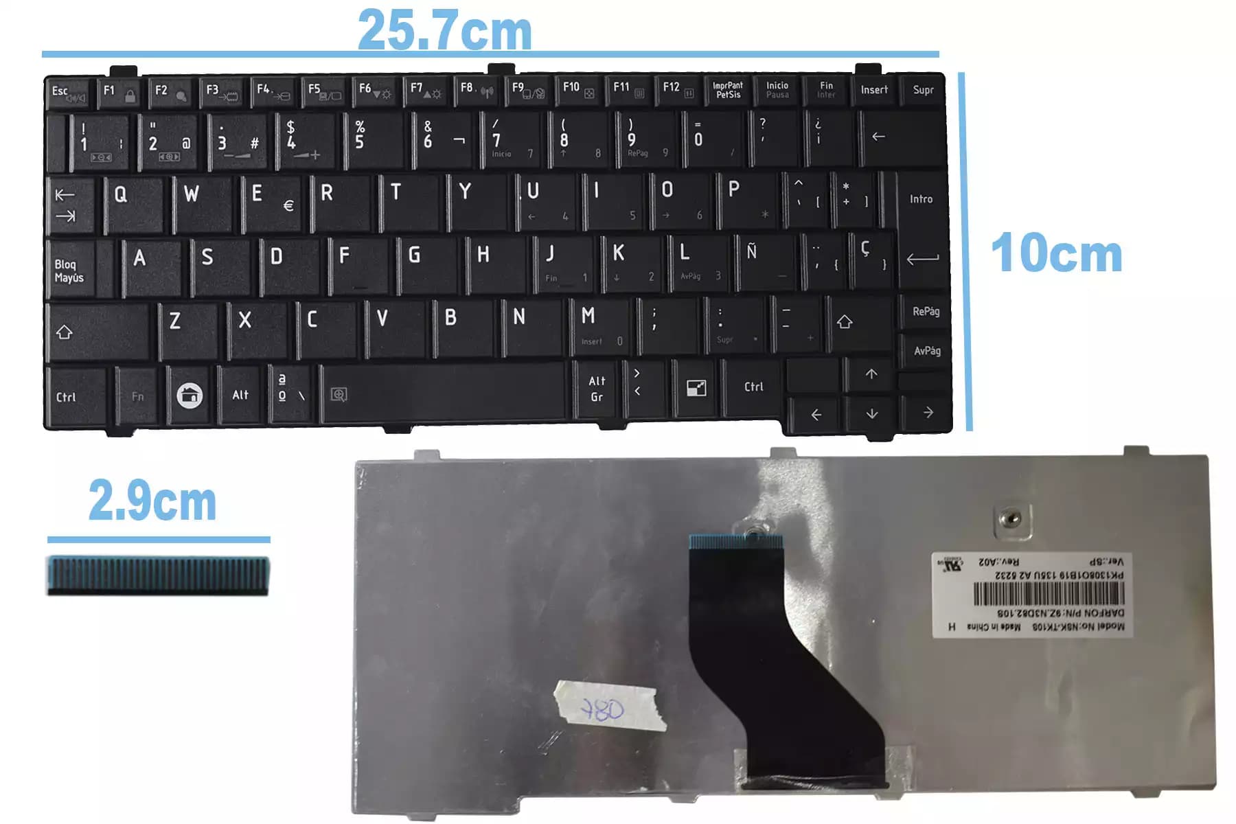 TECLADO TOSHIBA NB200 nb505 SP — imagen 1