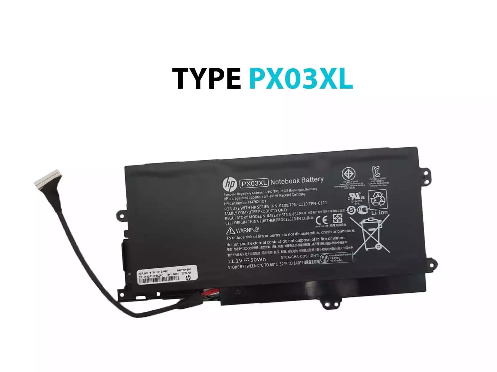 BATERIA HP PX03XL INTERNA *ORIGINAL* — imagen 1