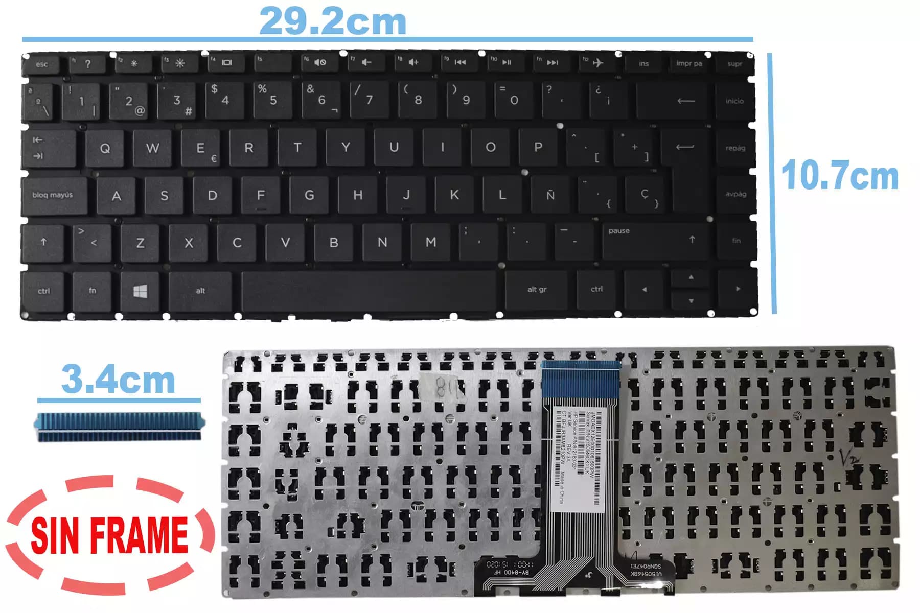 TECLADO HP 14-AB155lA 14-b SIN FRAME SP — imagen 1