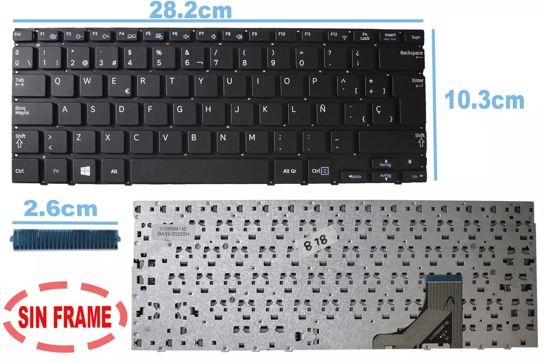 TECLADO SAMSUNG NP540U3C SIN FRAME SP — imagen 1