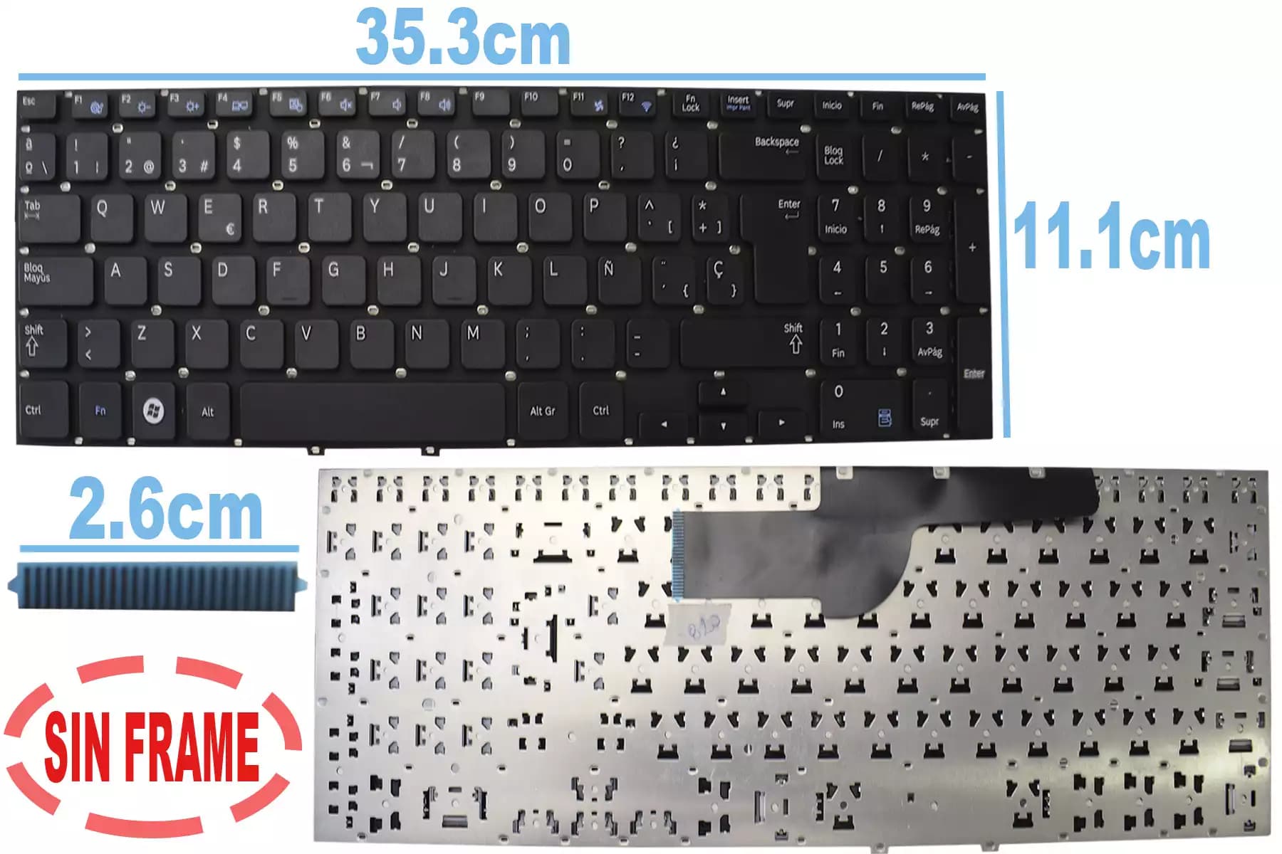 TECLADO SAMSUNG NP350e5c SIN FRAME SP — imagen 1
