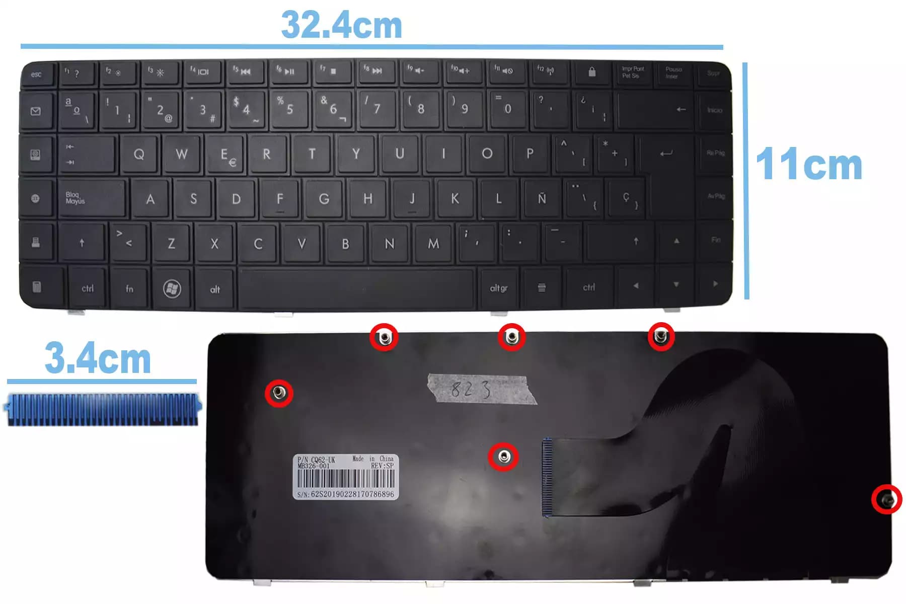 TECLADO HP CQ56 G62 CQ62 SP — imagen 1