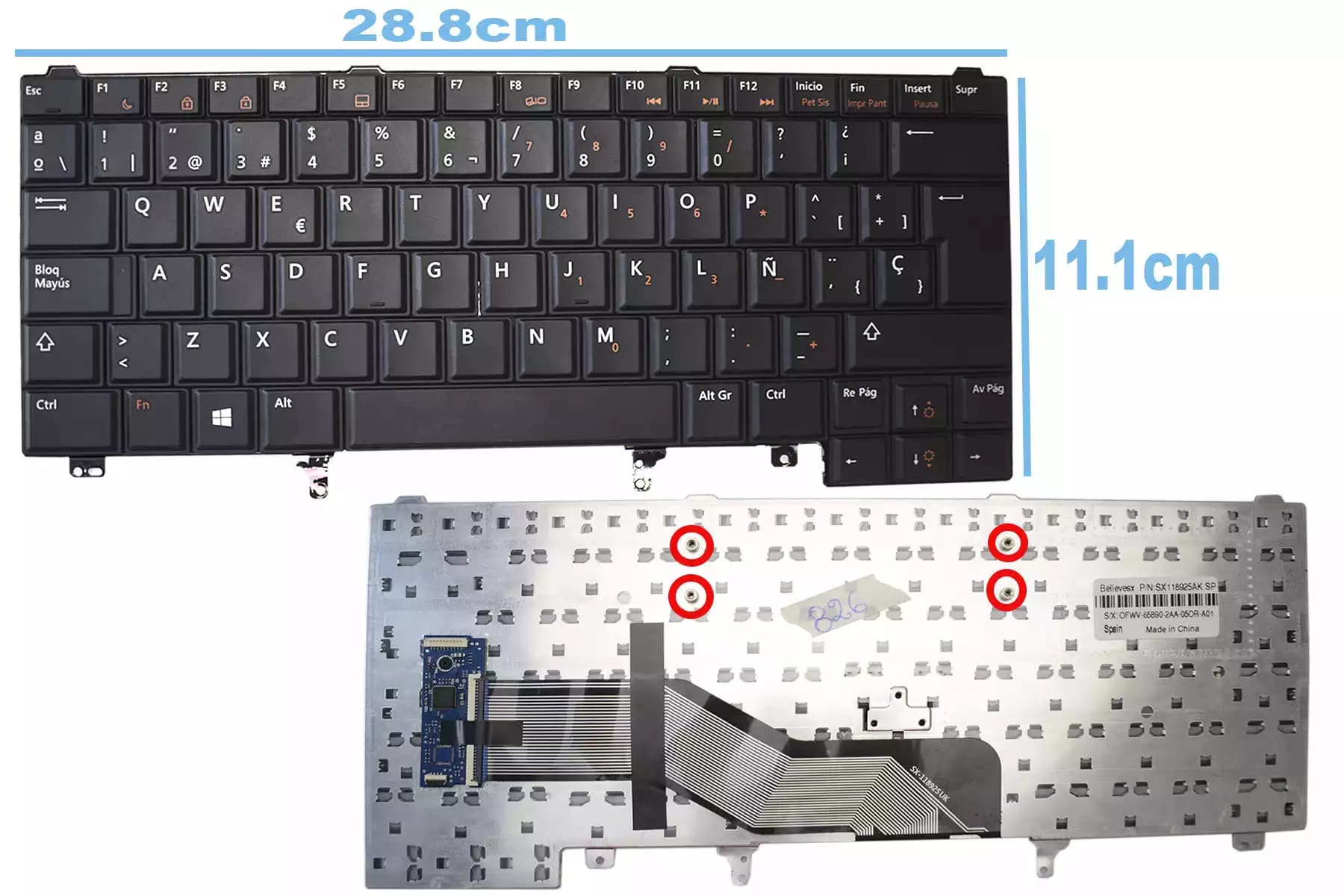 TECLADO DELL E6440 E6420 E6430 CON BACKLIGHT (NO POINTER) SP — imagen 1