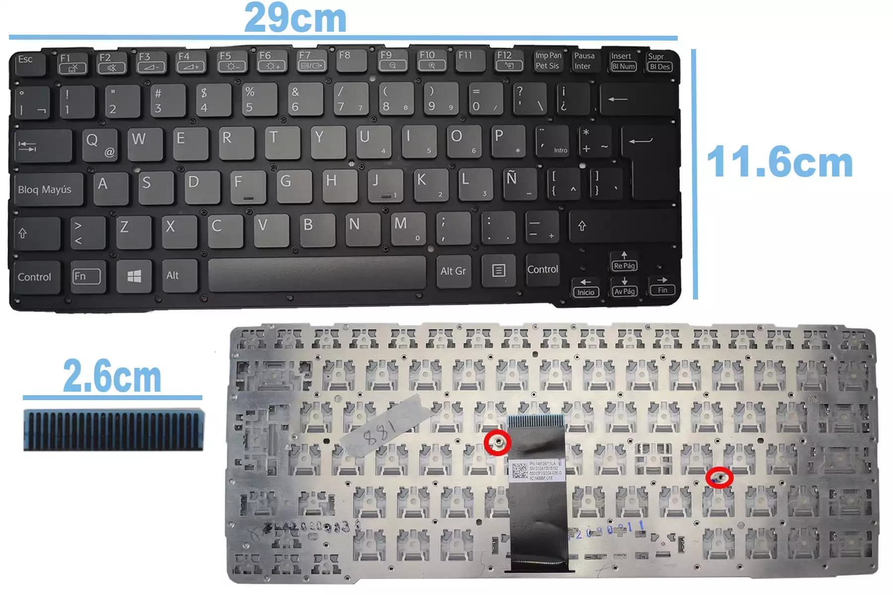 TECLADO SONY SVE 14 NEGRO SIN FRAME LA — imagen 1