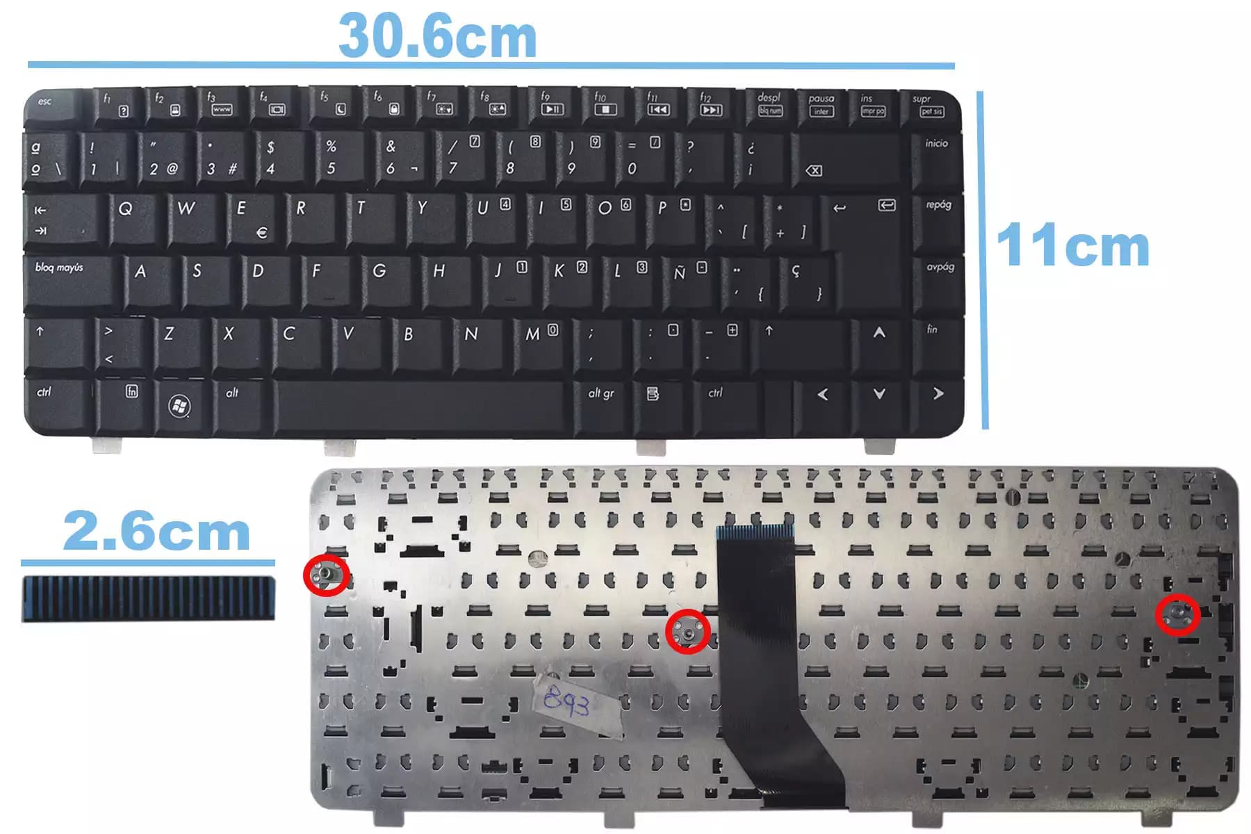 TECLADO HP DV4-1000 CQ40 CQ45 NEGRO SP — imagen 1