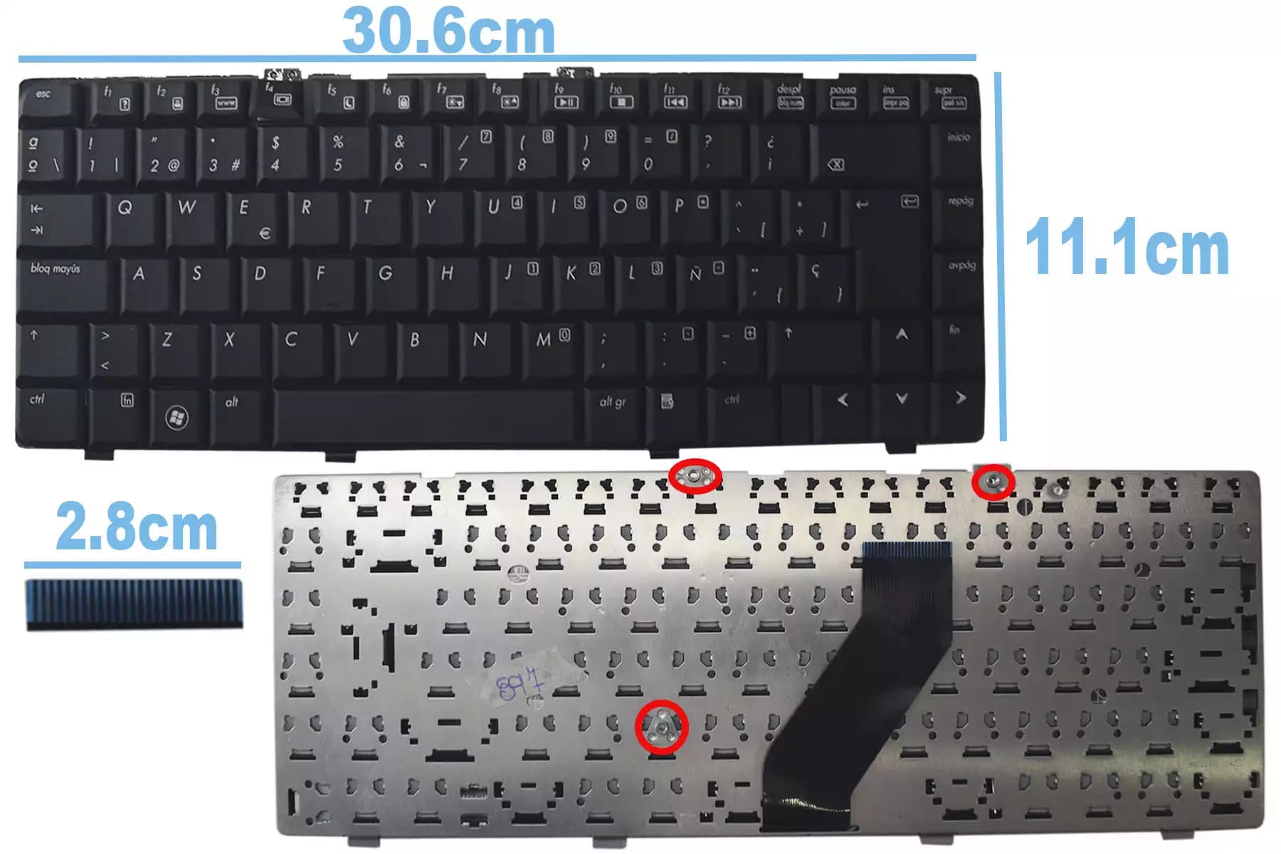 TECLADO HP DV6000 NEGRO SP — imagen 1