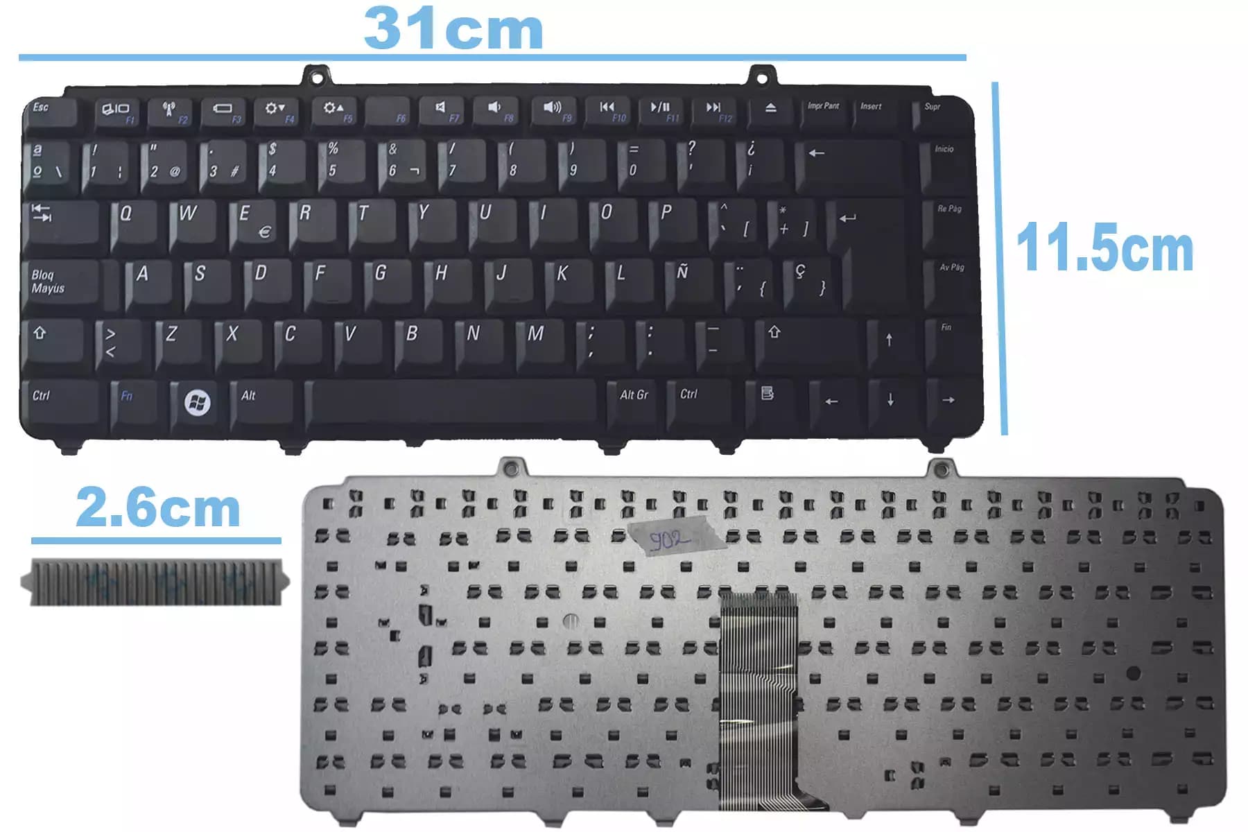 TECLADO DELL 1545 NEGRO SP — imagen 1