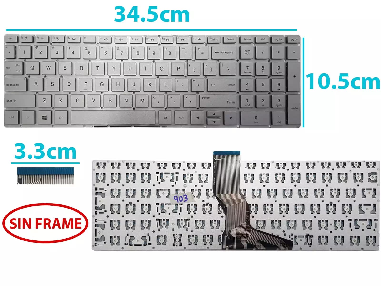 TECLADO HP 8460 SIN PONTER SP — imagen 1