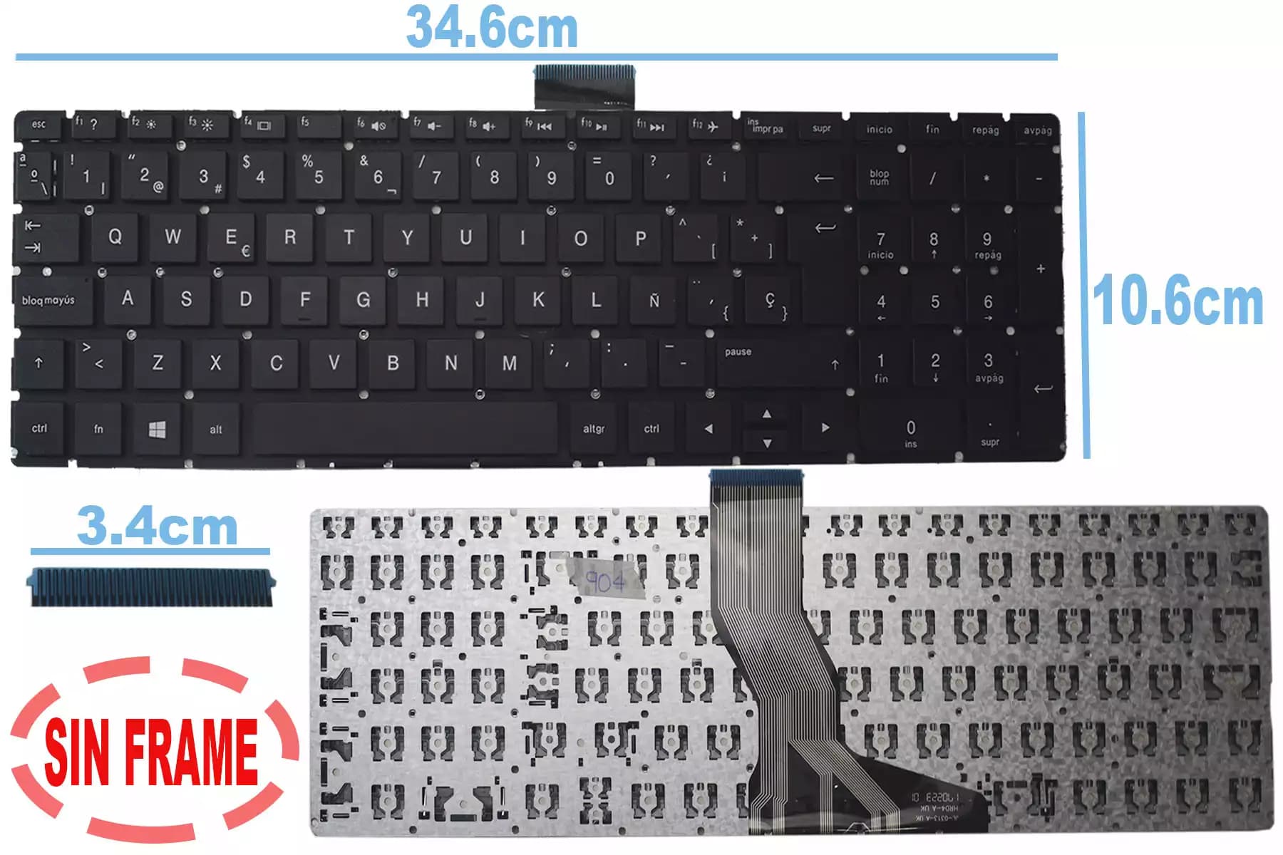TECLADO HP 15-AB121DX SIN FRAME SP — imagen 1