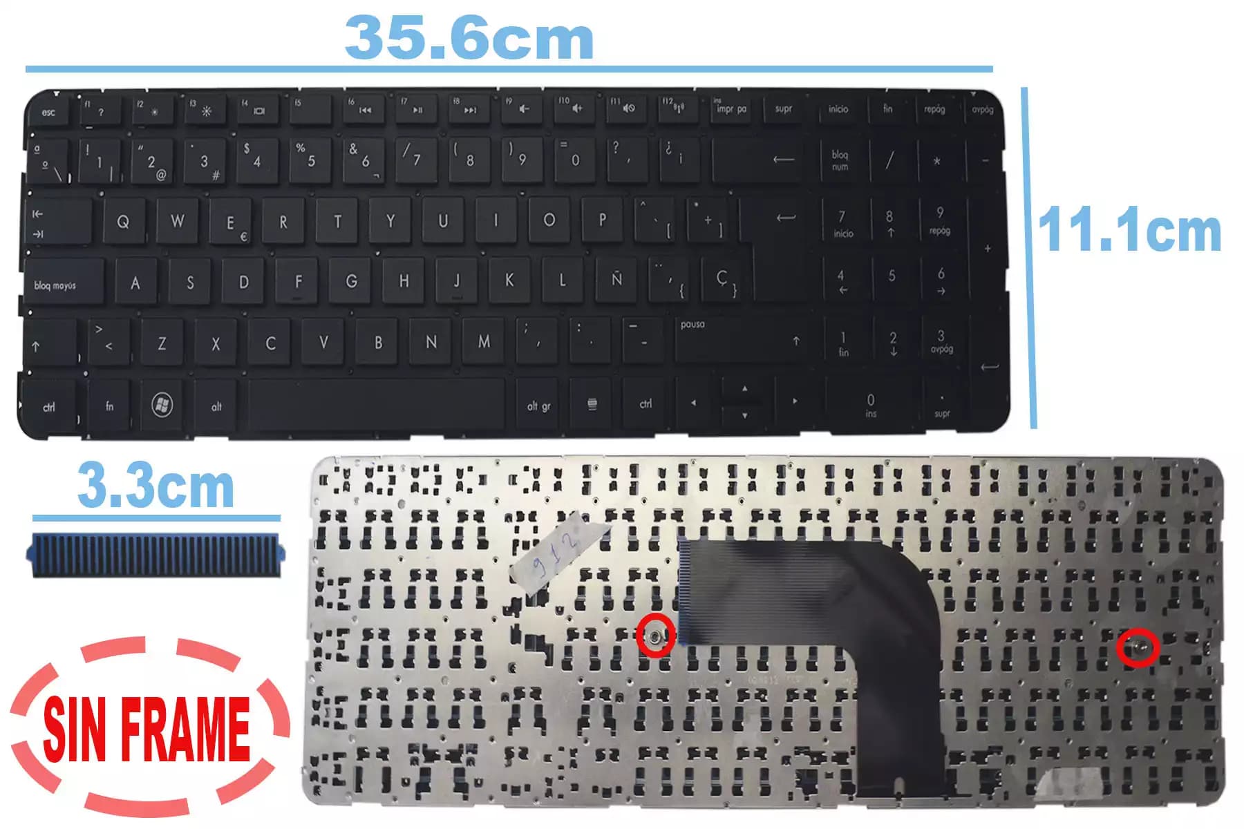 TECLADO HP DV6-7000 Dv6-7100 Dv6-7200 SIN FRAME SP — imagen 1