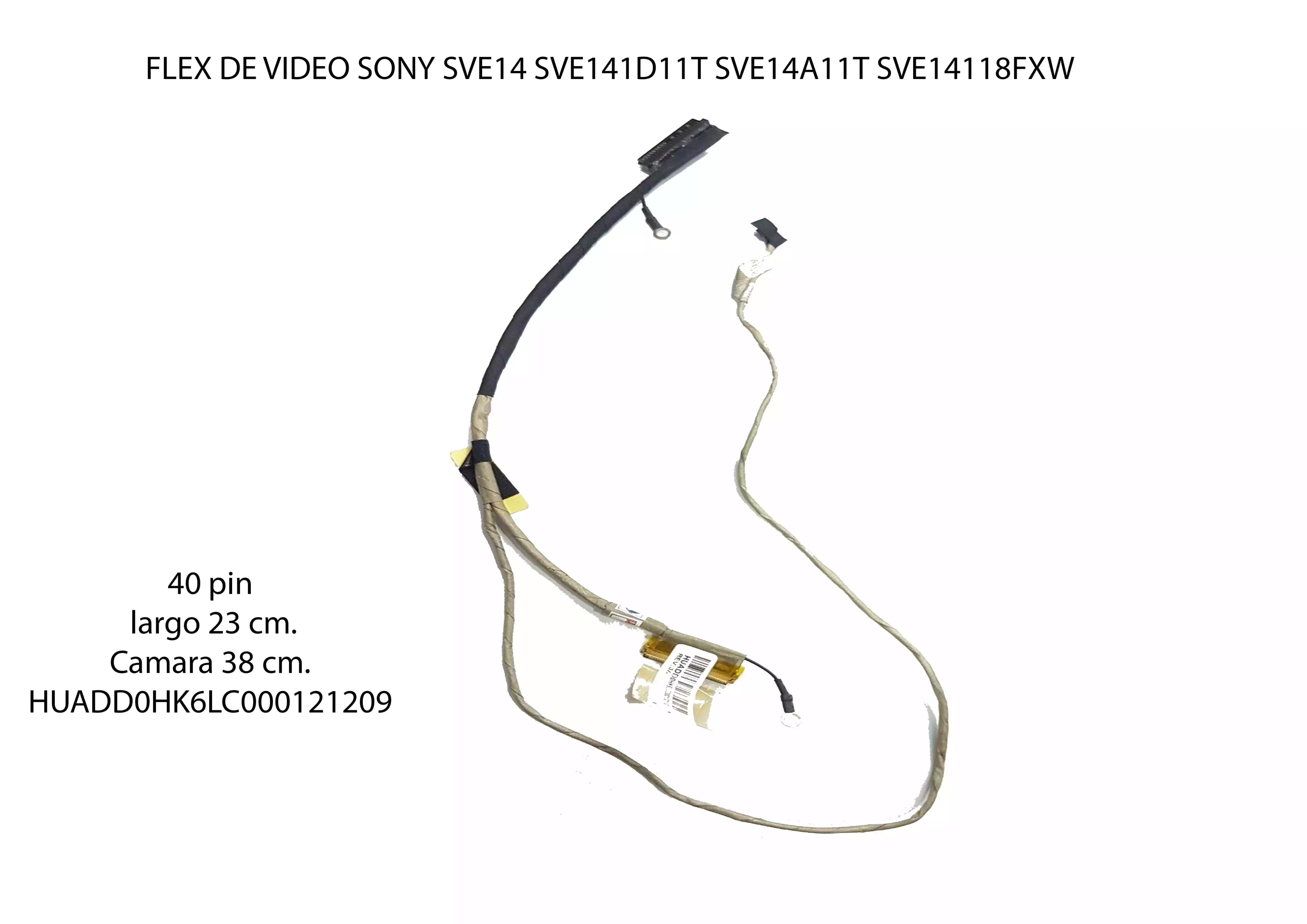 FLEX DE VIDEO SONY SVE14 SVE141D11T SVE14A11T SVE14118FXW HUADD0HK6LC000130110/ HUADD0HK6LC000121209 — imagen 2