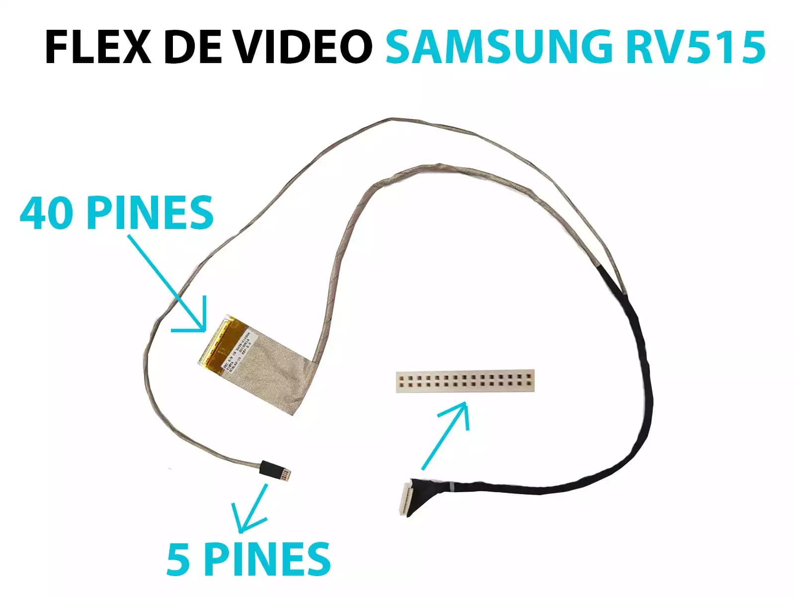 FLEX DE VIDEO SAMSUNG RV520 RV515 RV511 RV510 RV509 RV410 RV411 RV412 E3415 RV415 RV408 RV420 RC410 BA39-01023A BA39-01030A 40 PINES — imagen 2