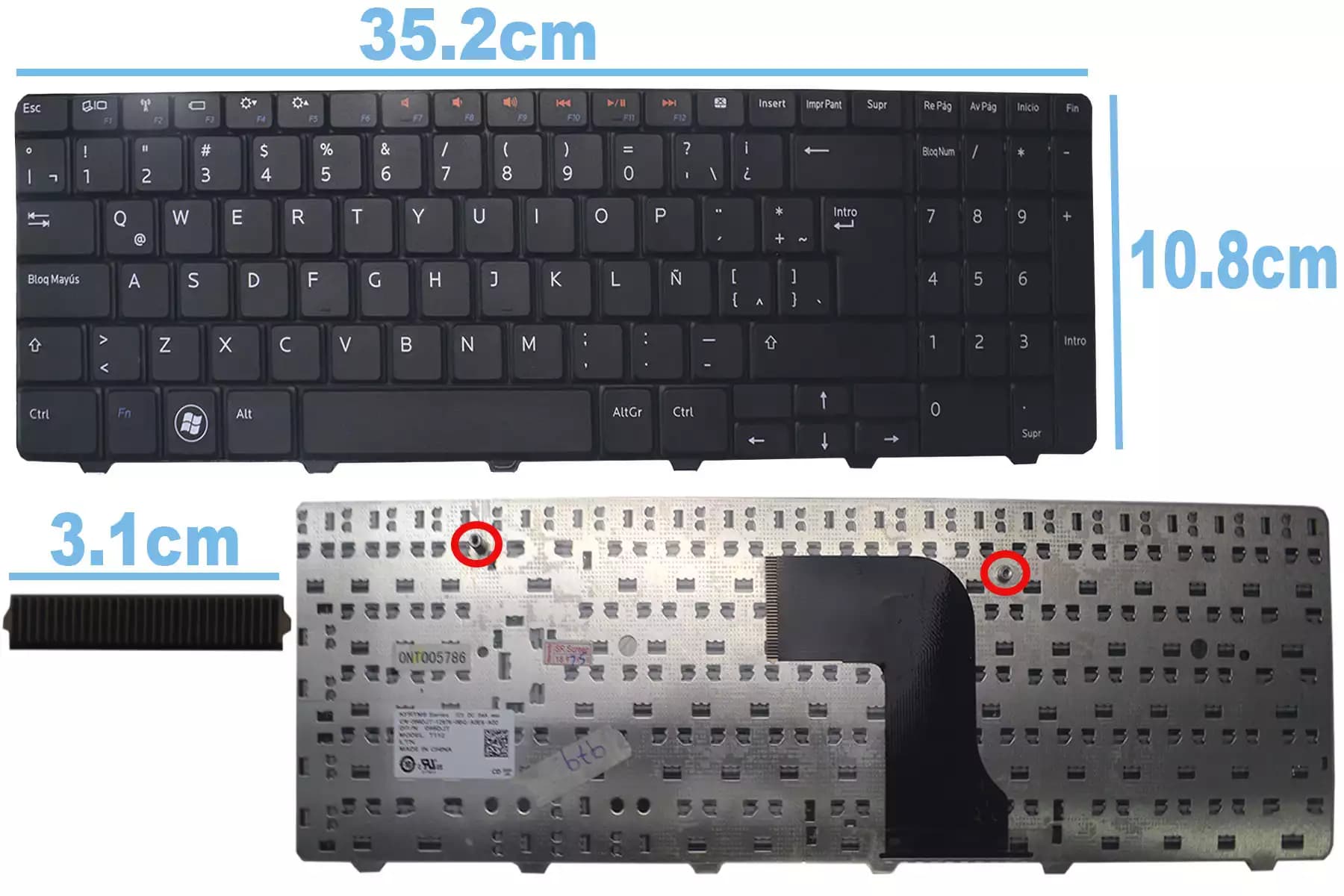 TECLADO DELL 5010 15R-N5010 naranja SP — imagen 1