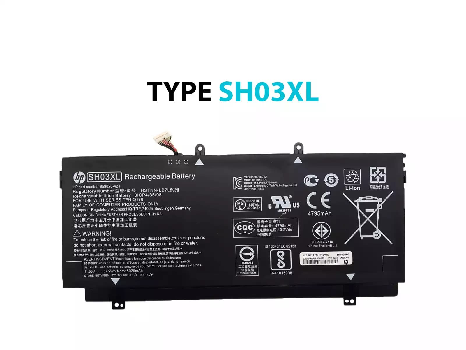 BATERIA HP SH03XL INTERNA *ORIGINAL* — imagen 1