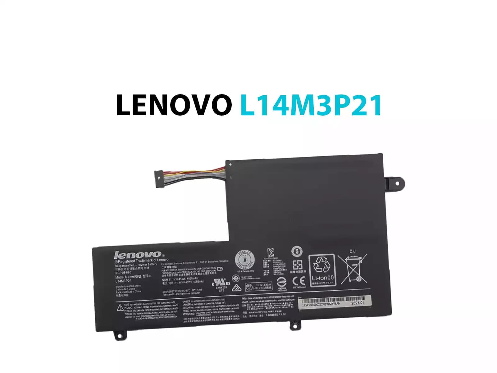 BATERIA LENOVO L14M3P21 L14L3P21, 11.1V-45Wh, 4050mAh INTERNA *ORIGINAL* — imagen 1