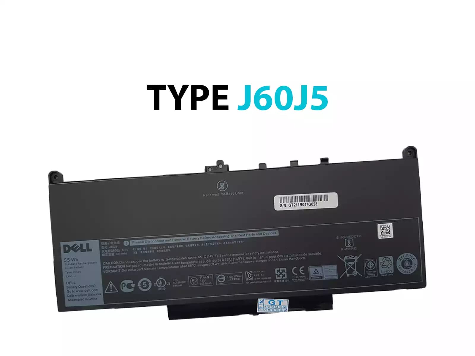 BATERIA DELL TYPE J60J5 55Wh INTERNA *ORIGINAL* — imagen 1