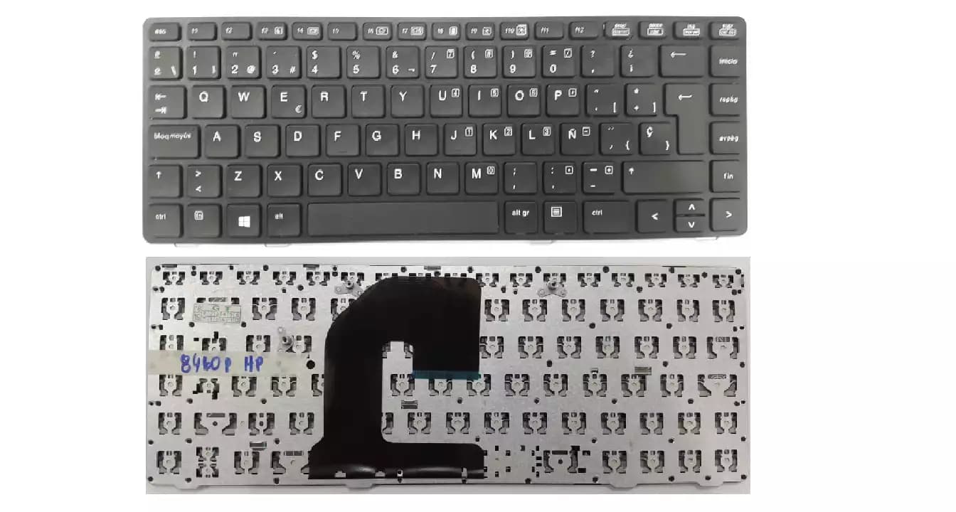 TECLADO HP 8460P 8470P NEGRO SIN POINTER SP — imagen 1