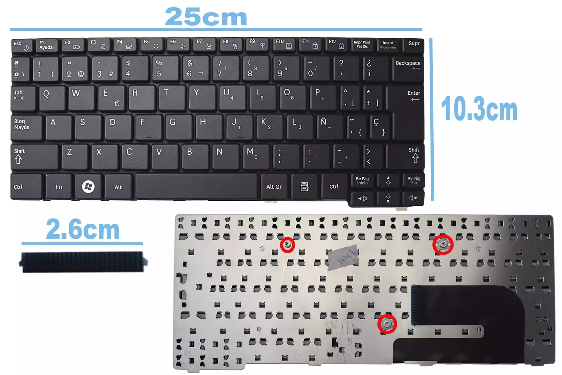 TECLADO SAMSUNG MINI N102S N150 N148 SP — imagen 1