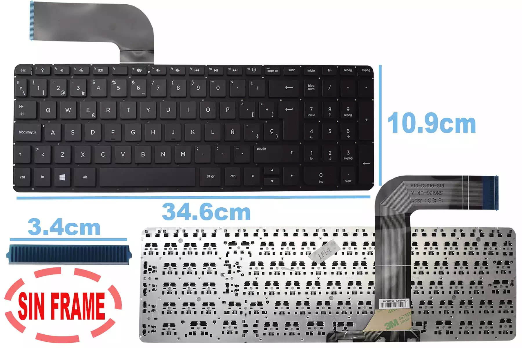 TECLADO HP 15 k050 SIN FRAME ES — imagen 1