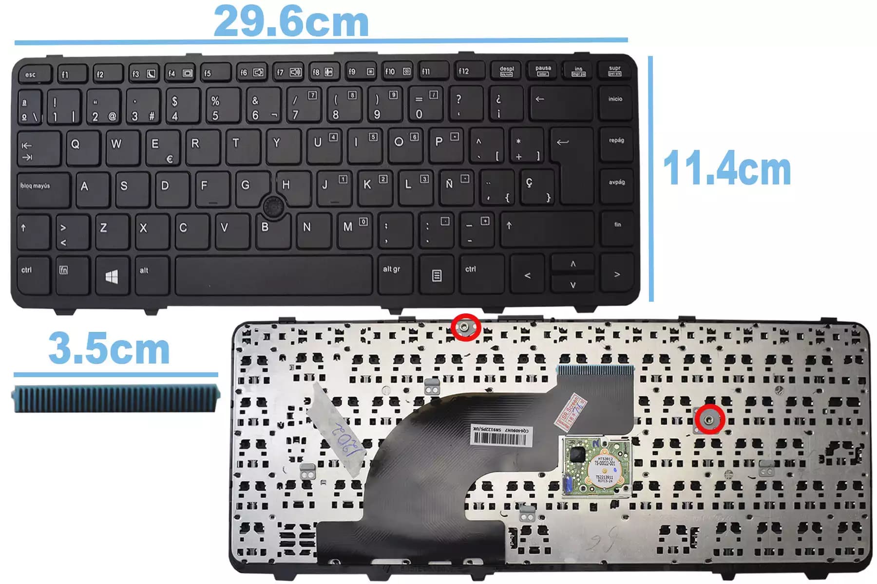 TECLADO HP 640 G1 736653-161 736653-161 CON POINTER SP — imagen 1