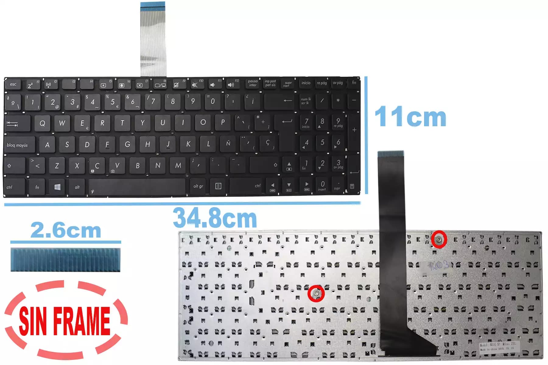 TECLADO ASUS X550 SIN FRAME SP — imagen 1