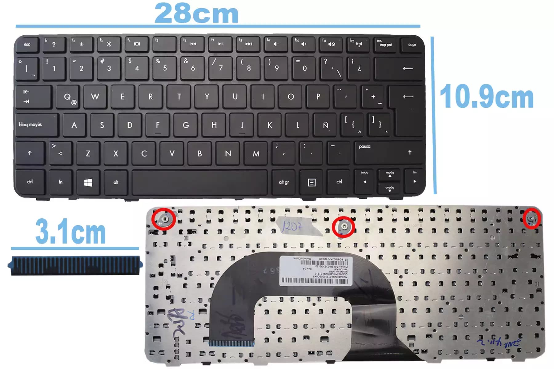 TECLADO HP DM1-4000 / DM1-3000 SP — imagen 1