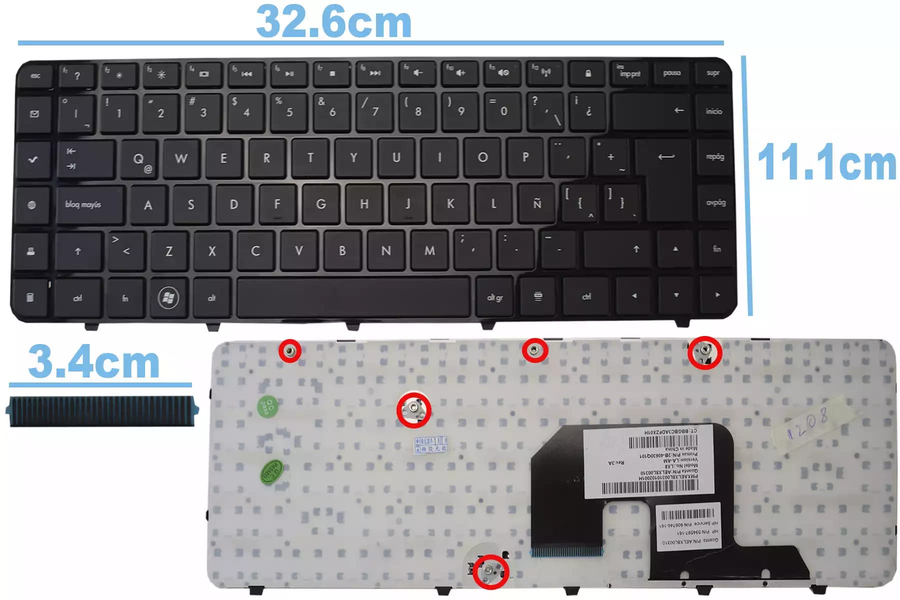TECLADO HP DV6-3000 SP — imagen 1